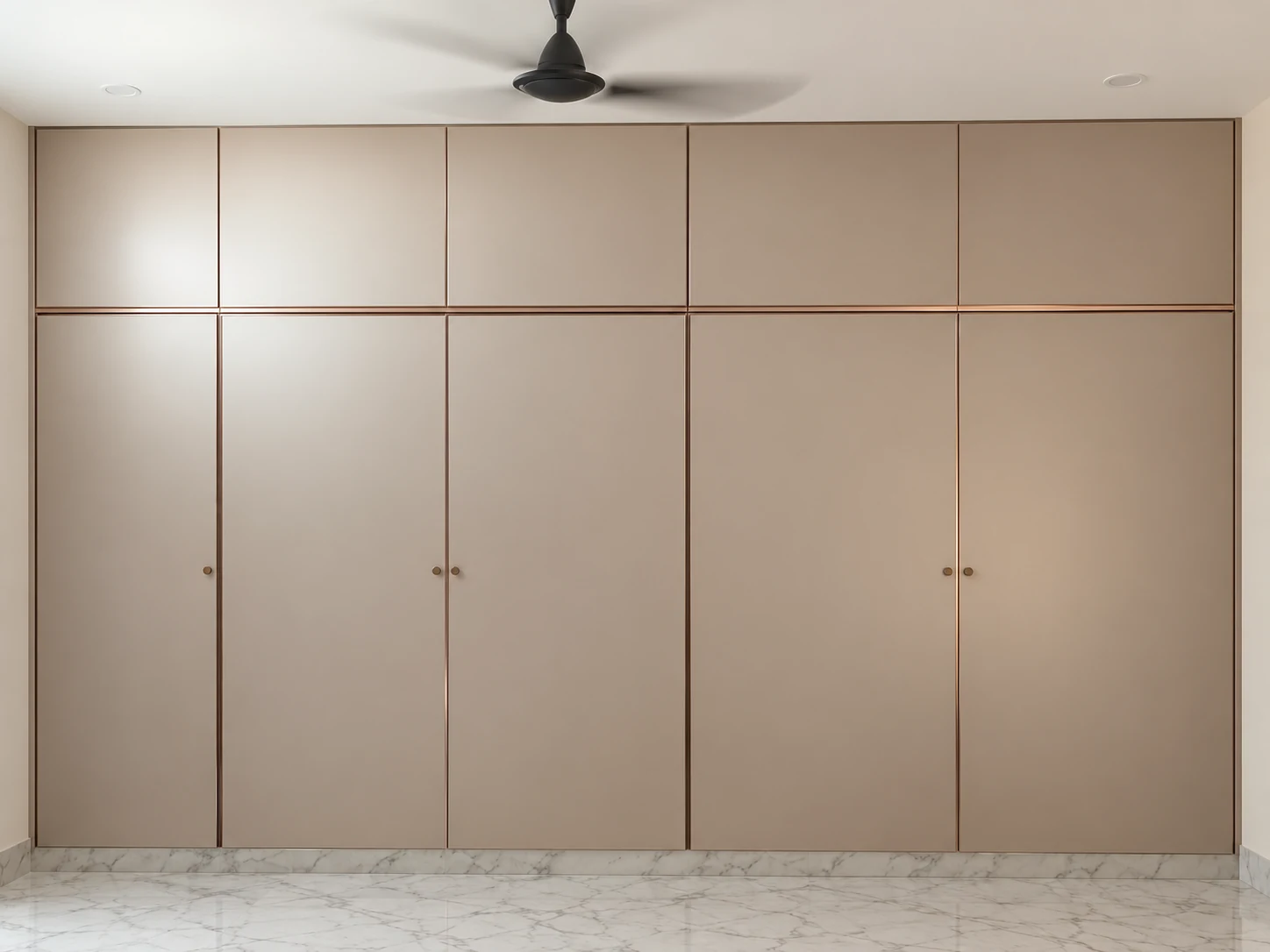 Light taupe floor-to-ceiling wardrobe